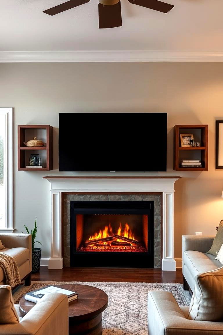 Cozy Family Retreat - 24 Electric Fireplace Ideas With Tv Above