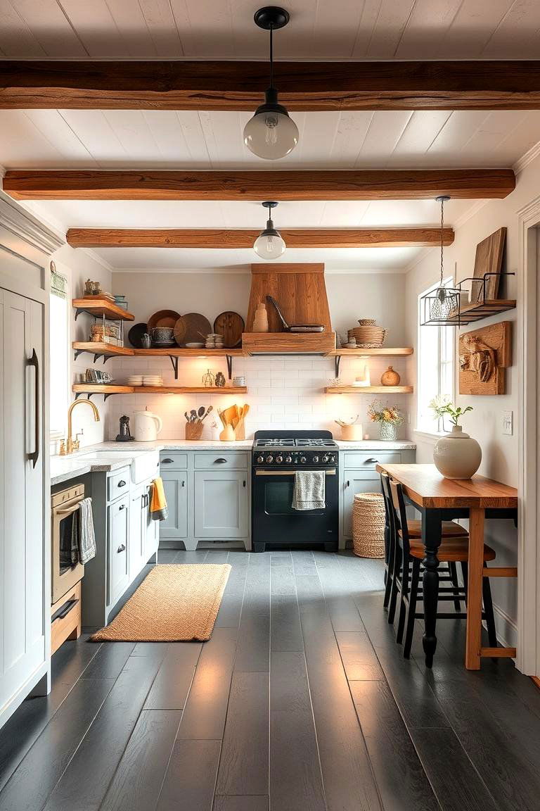 Cozy Farmhouse Charm - 24 Kitchens With Grey Floors