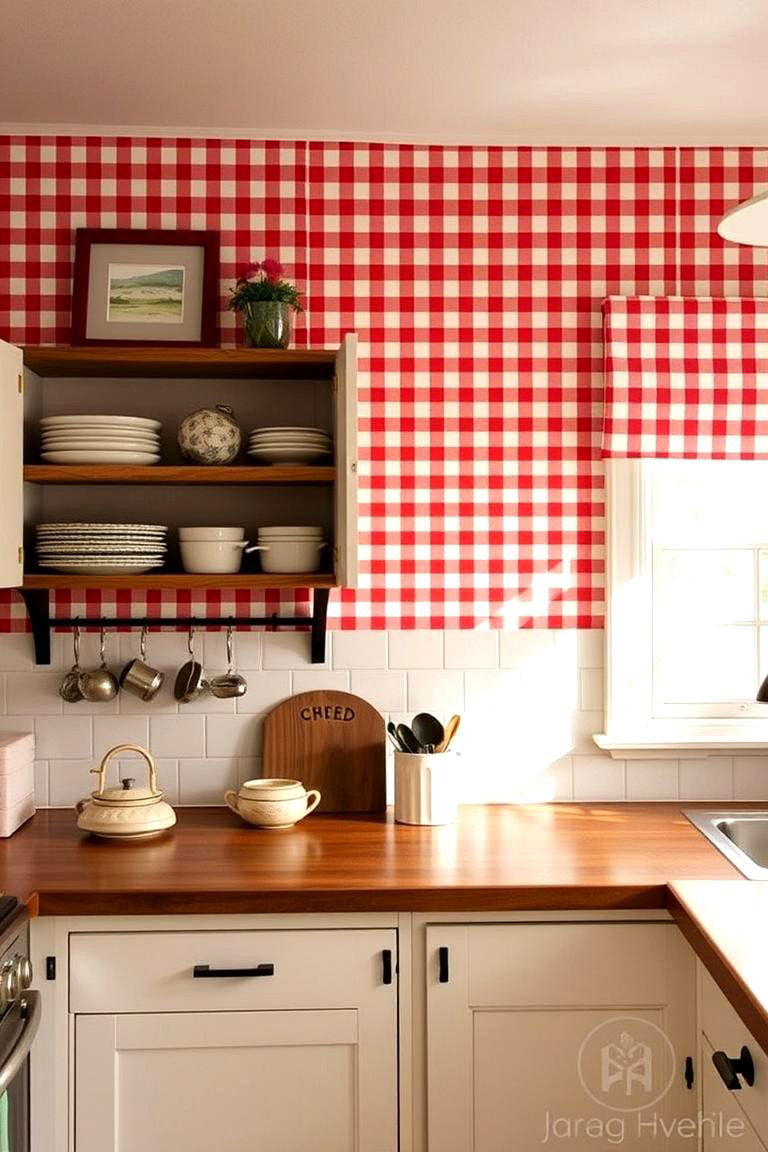 Cozy Farmhouse Style Patterns - 24 Kitchen Wallpaper Ideas