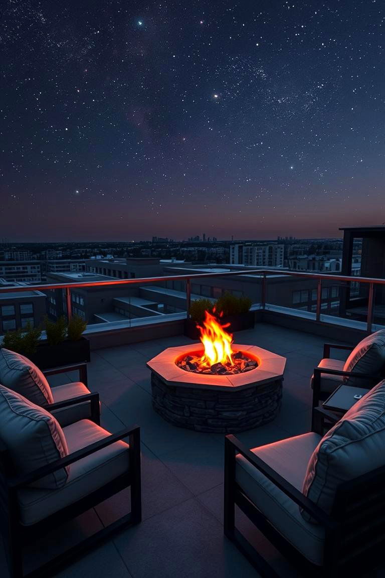 Cozy Fire Pit Gathering - 24 Residential Rooftop Design Ideas