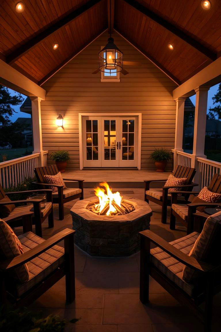 Cozy Fire Pit Gathering Space - 24 Mobile Home Porch Ideas