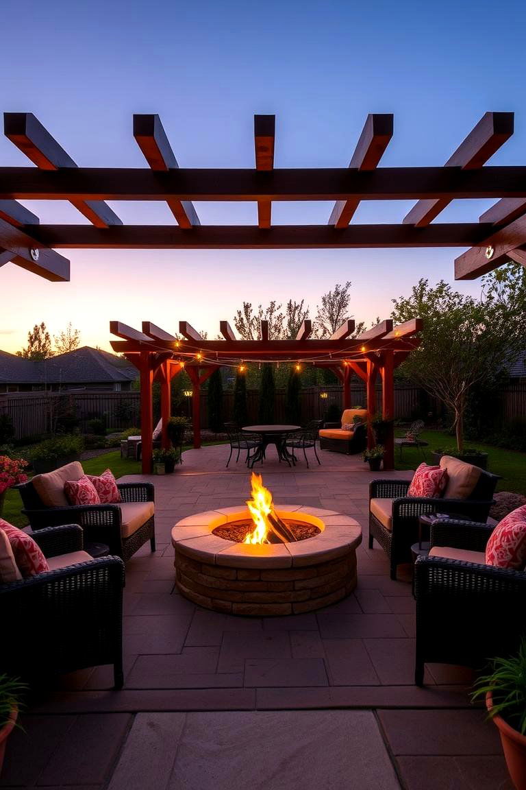 Cozy Fire Pit Gathering - 24 Patio With a Pergola Ideas