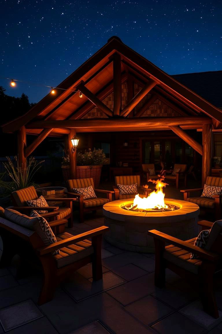 Cozy Fire Pit Lounge - 24 Outdoor Living Room Ideas