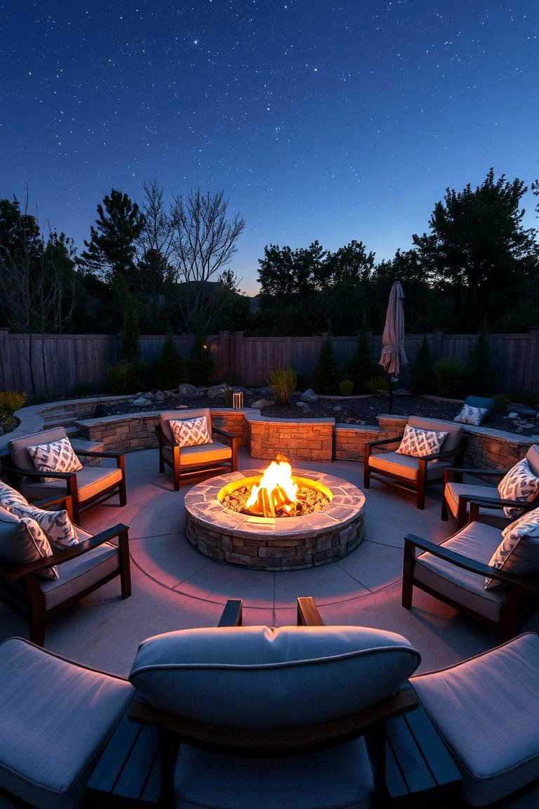Cozy Fire Pit Lounge Area - 24 Modern Backyard Ideas