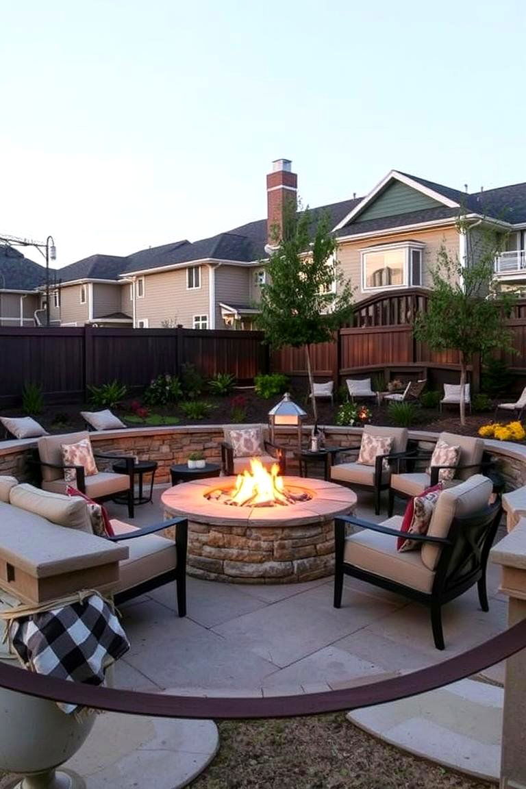 Cozy Fire Pit Lounge - 24 L Shaped Backyard Ideas