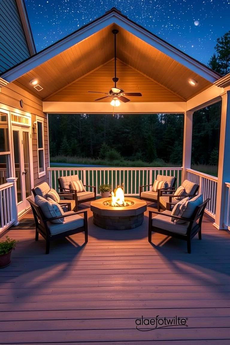 Cozy Fire Pit Nook - 24 Large Front Porch Ideas