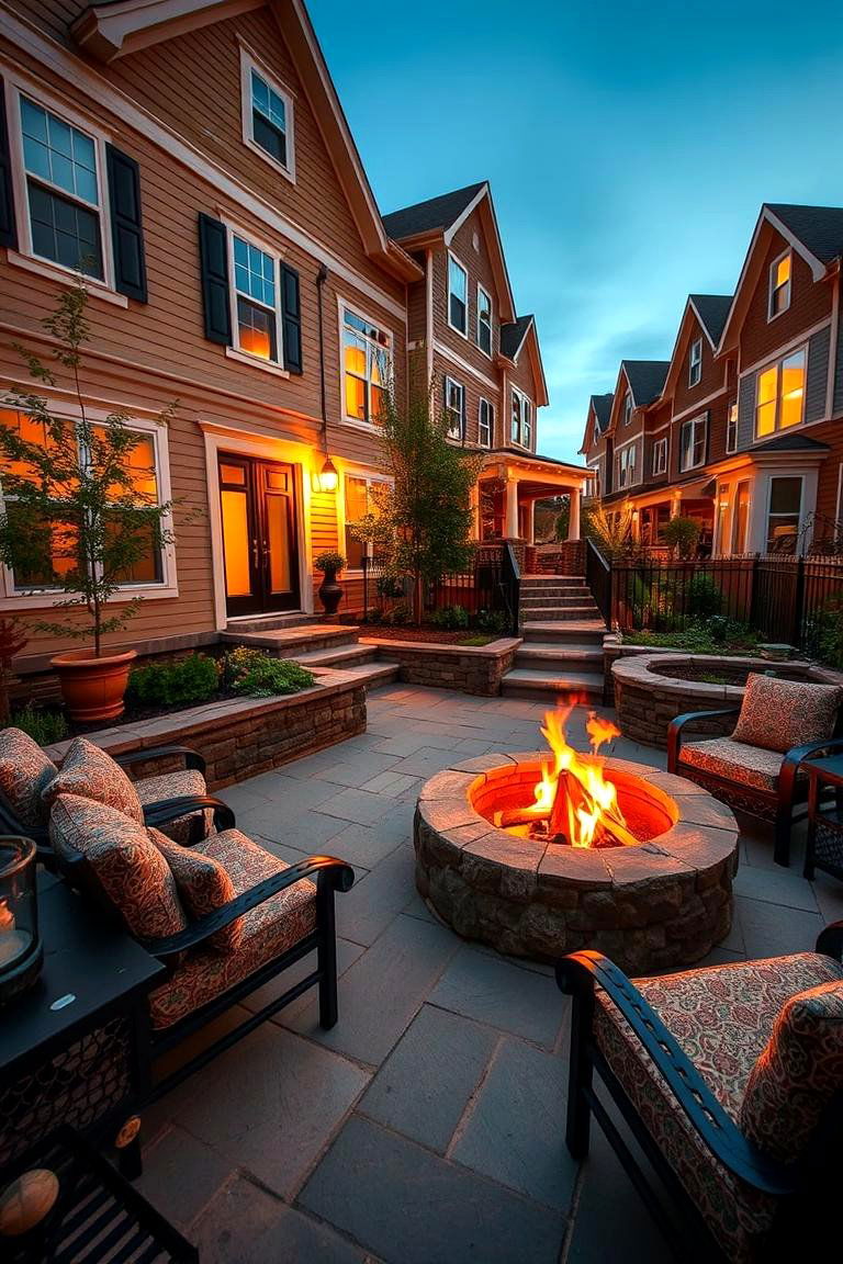 Cozy Fire Pit Retreat - 24 townhouse patio ideas