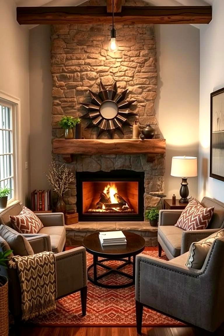 Cozy Fireplace Nook Office - 24 Home Office With Fireplace Ideas