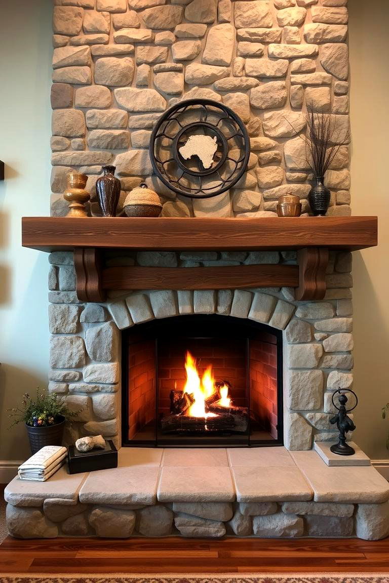 Cozy Fireplaces and Mantels - 24 Cabin Decor Ideas
