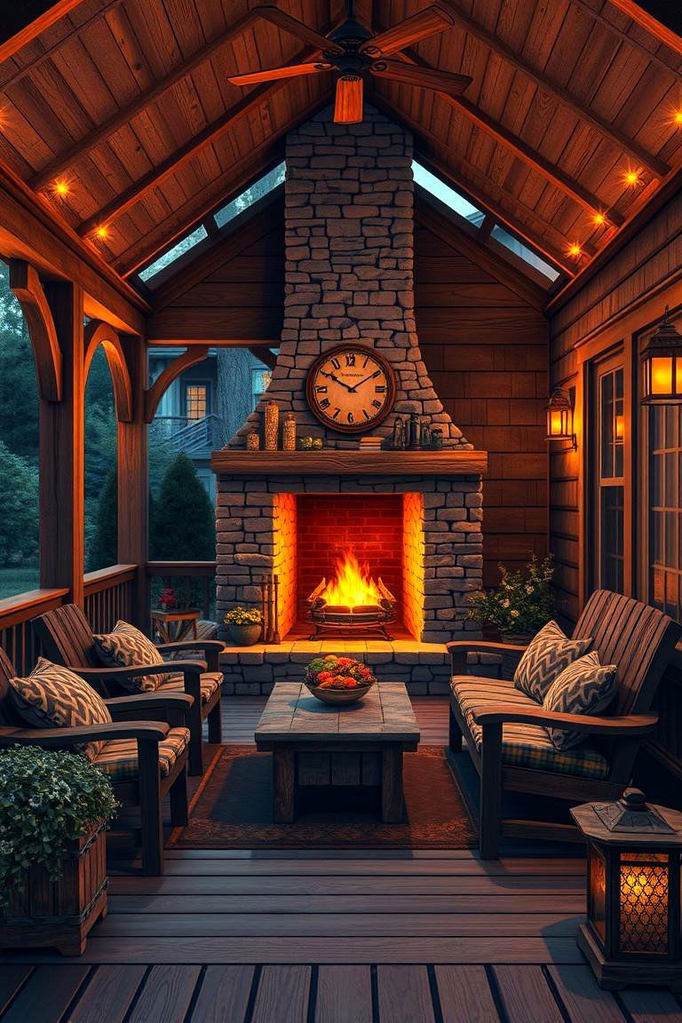 Cozy Fireside Veranda - 24 Veranda Ideas