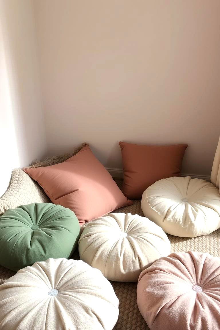 Cozy Floor Cushions and Poufs - 24 Girls Boho Bedroom Ideas