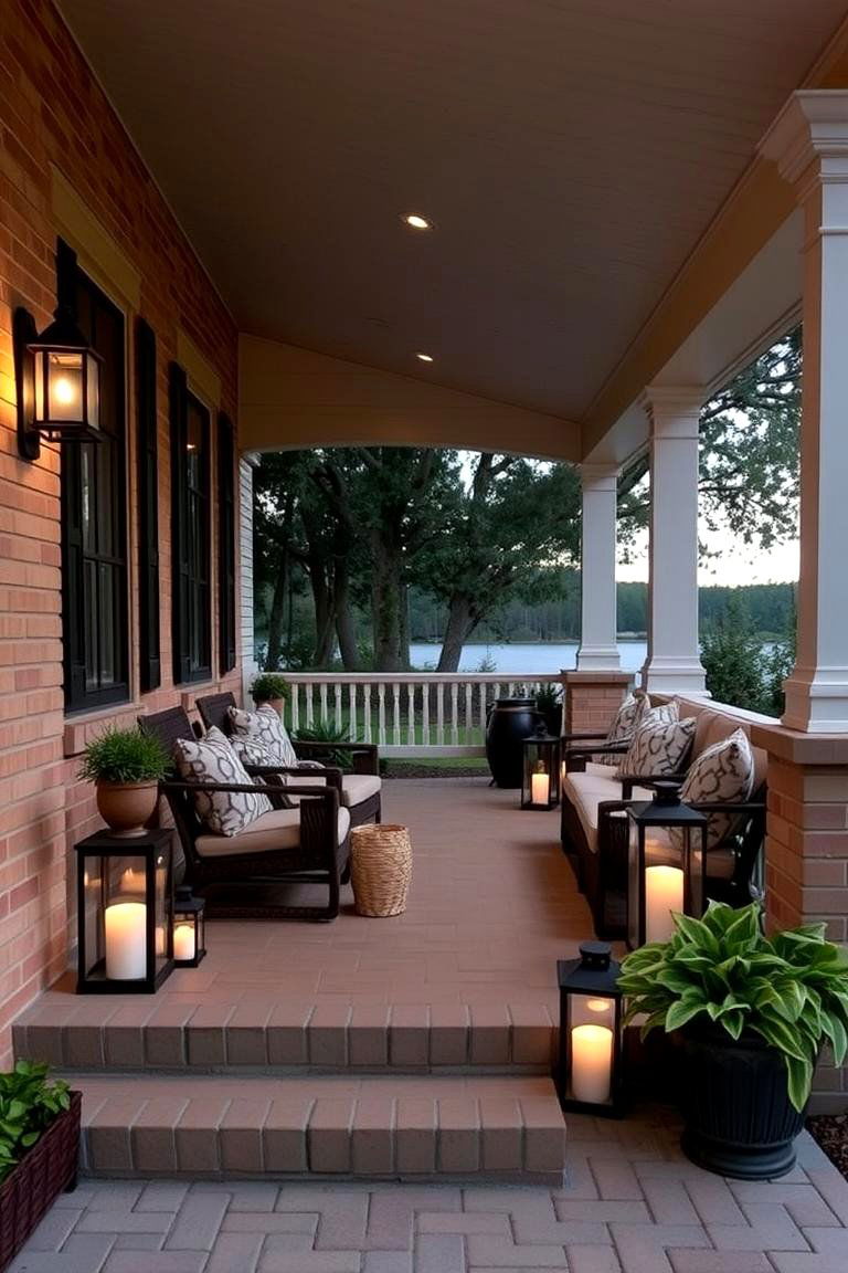 Cozy Front Porch Retreat - 24 Sage Green Painted Brick House Ideas