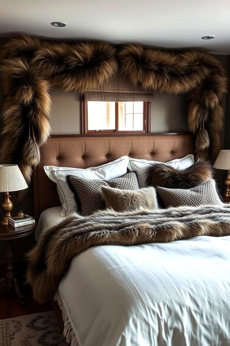 Cozy Fur Throws and Pillows - 24 Viking Bedroom Ideas