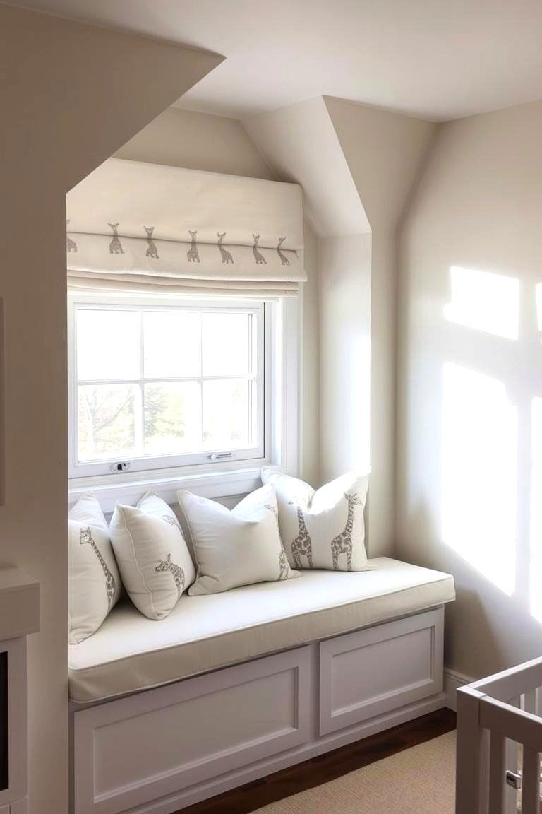 Cozy Giraffe Window Seat - 24 Giraffe Nursery Ideas
