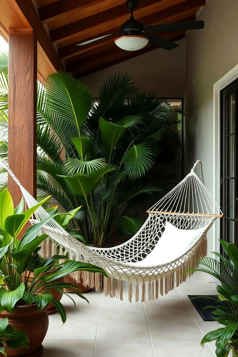 Cozy Hammock Hideaway - 24 Tropical Patio Ideas