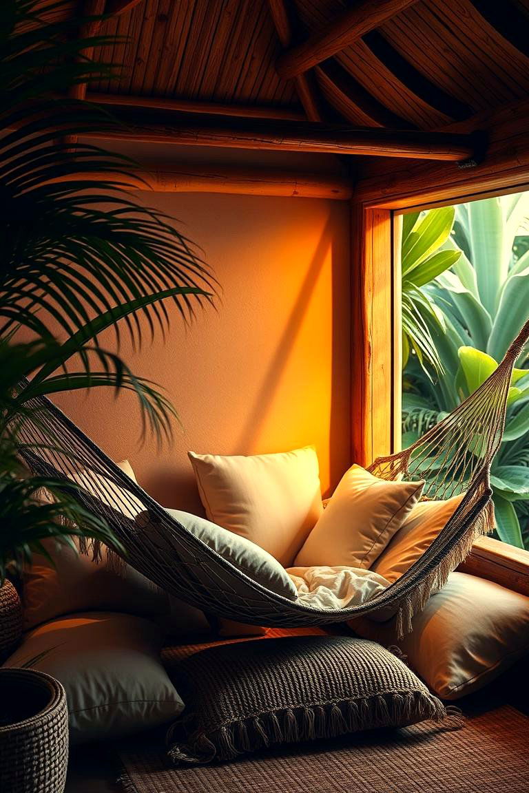 Cozy Hammock Spaces - 24 Bohemian Tropical Bohemian Decor