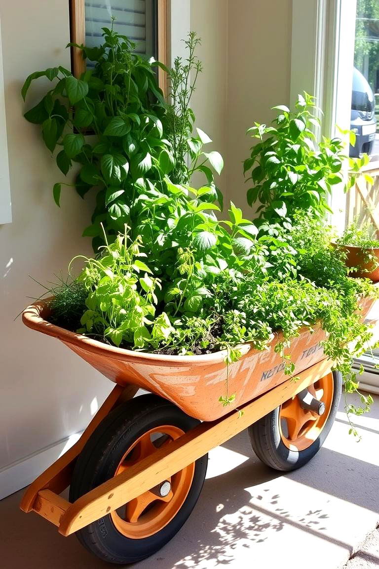 Cozy Herb Garden Retreat - 24 Old Wheelbarrow Ideas
