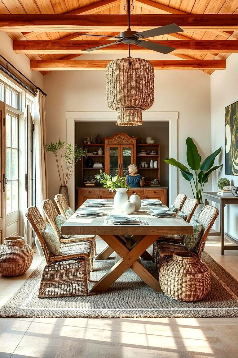 Cozy Indoor Outdoor Blend - 24 Carpeted Dining Room Ideas