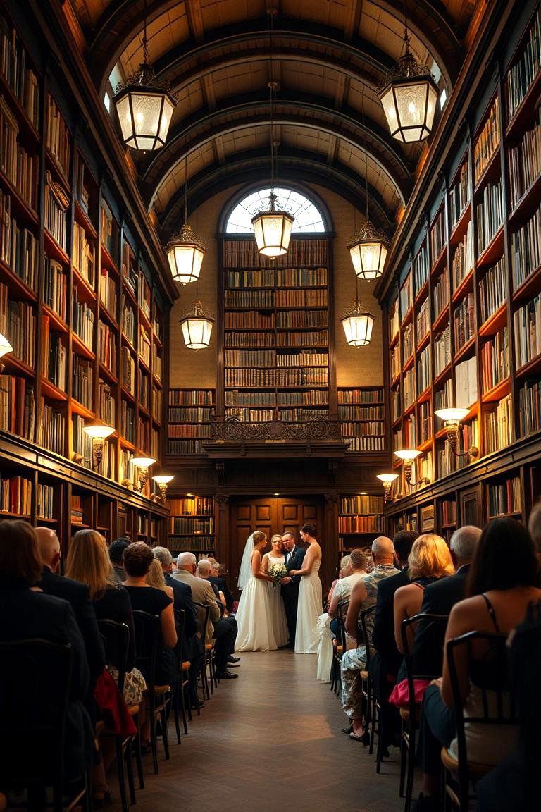 Cozy Library Wedding - 24 Wedding Ceremony Ideas