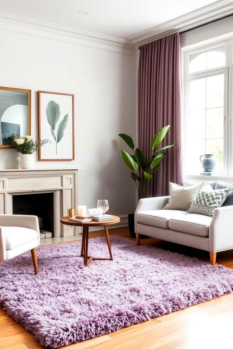 Cozy Lilac Rugs - 24 Lilac Bedroom Ideas