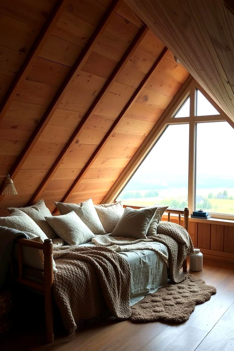 Cozy Nap Nook with Soft Furnishings - 24 Low Ceiling Small Attic Room Ideas