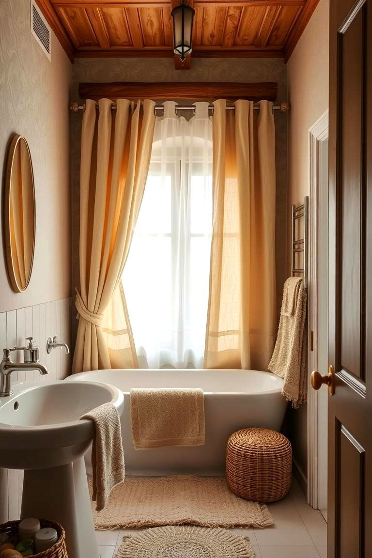 Cozy Natural Textiles - 24 Beige Bathroom Ideas
