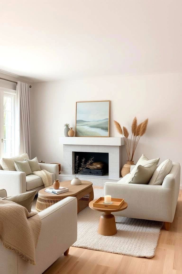 Cozy Neutral Color Palettes - 24 Farmhouse Living Room Ideas