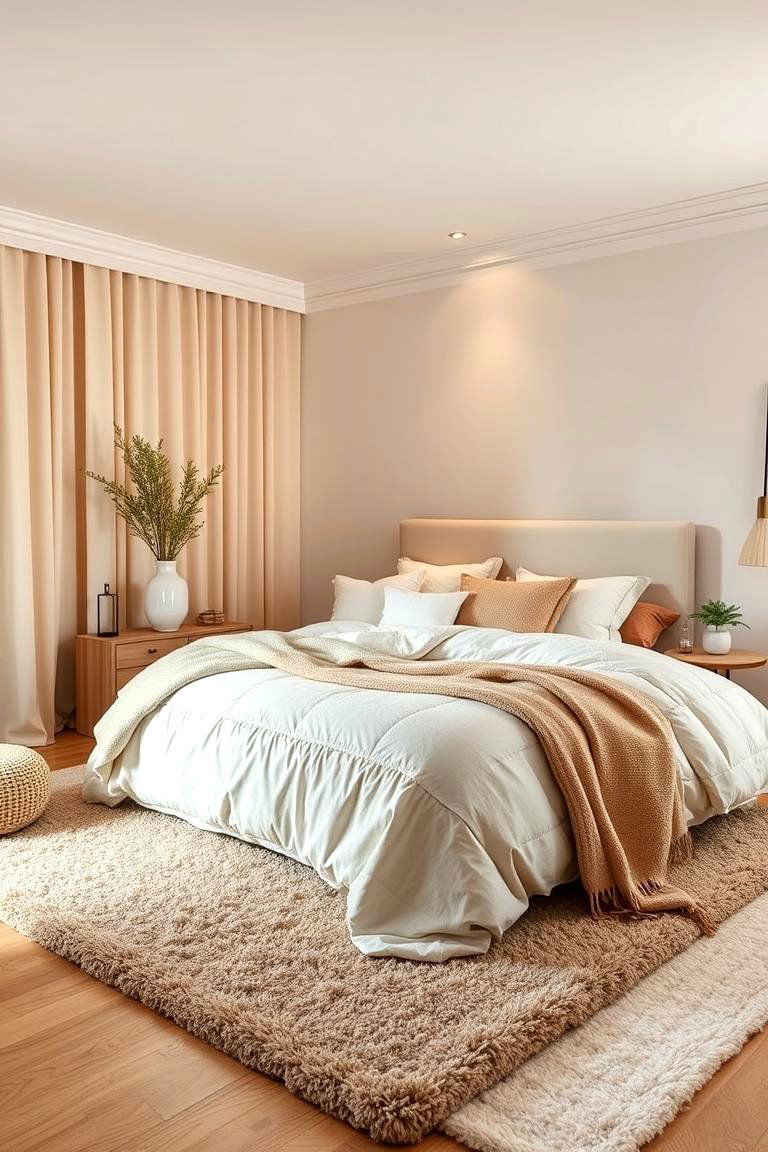 Cozy Neutral Layers - 24 Beige Bedroom Ideas