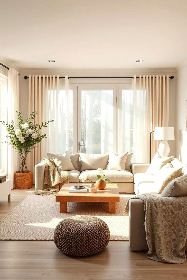 Cozy Neutral Oasis - 24 Joanna Gaines Living Room Ideas