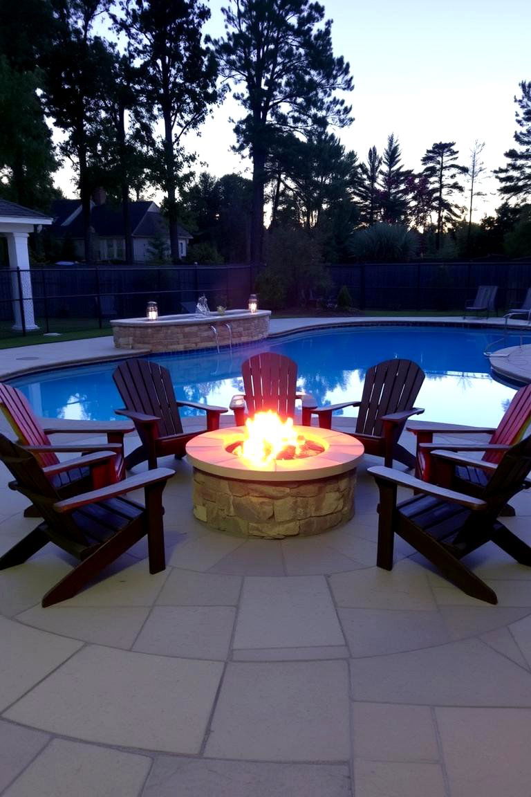 Cozy Outdoor Fire Pit - 24 Pool Decor Ideas