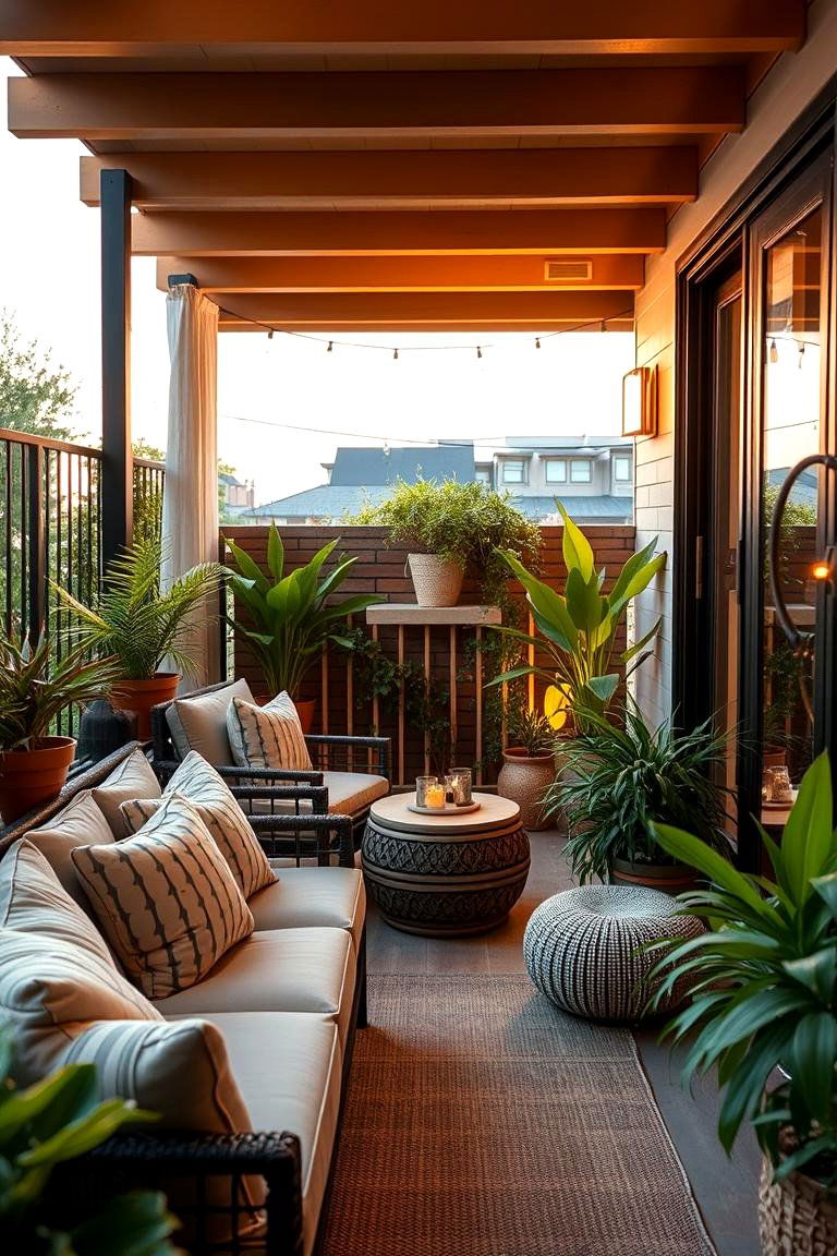 Cozy Outdoor Lounge Balcony - 24 Balcony Over Garage Ideas
