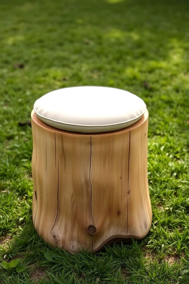 Cozy Outdoor Seating - 24 Tree Stump Decorating Ideas