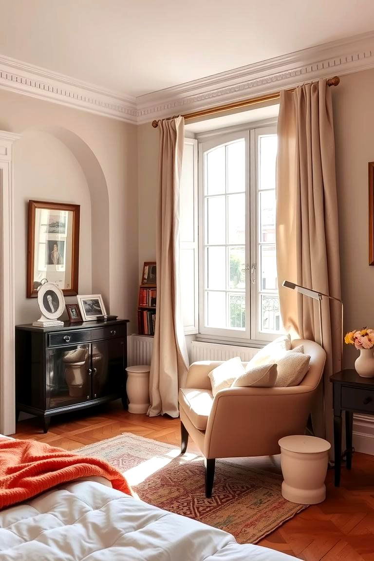 Cozy Parisian Reading Nook - 24 Parisian Themed Bedroom Ideas