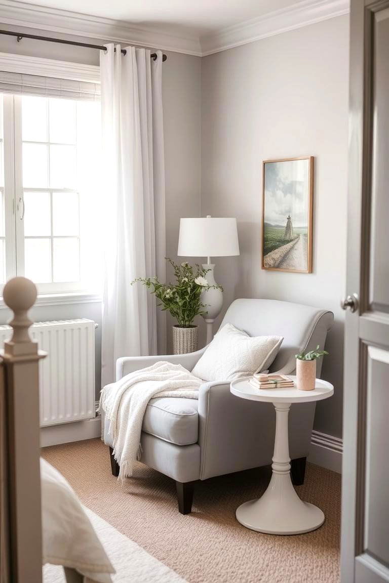Cozy Reading Nook - 24 Grey and White Bedroom Ideas