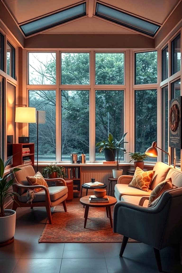 Cozy Reading Nook - 24 Mid-century Modern Sunroom Ideas