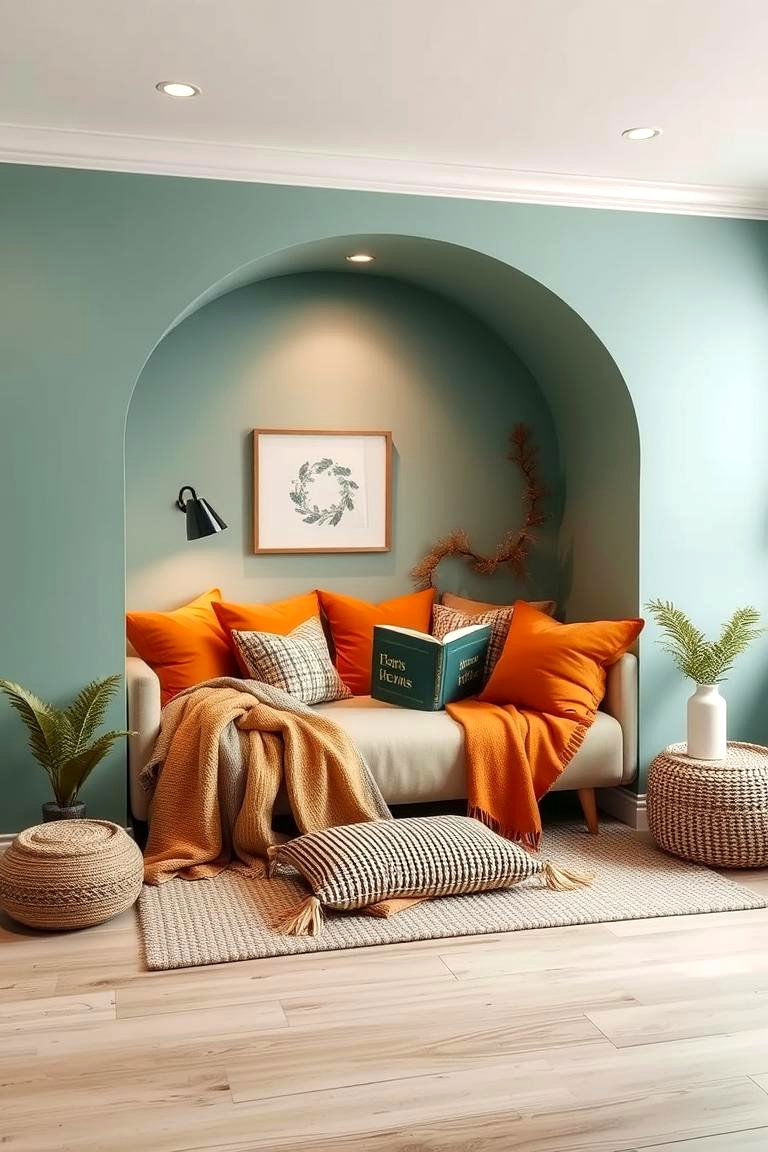 Cozy Reading Nook - 24 Teal and Orange Color Scheme for Your Rooms