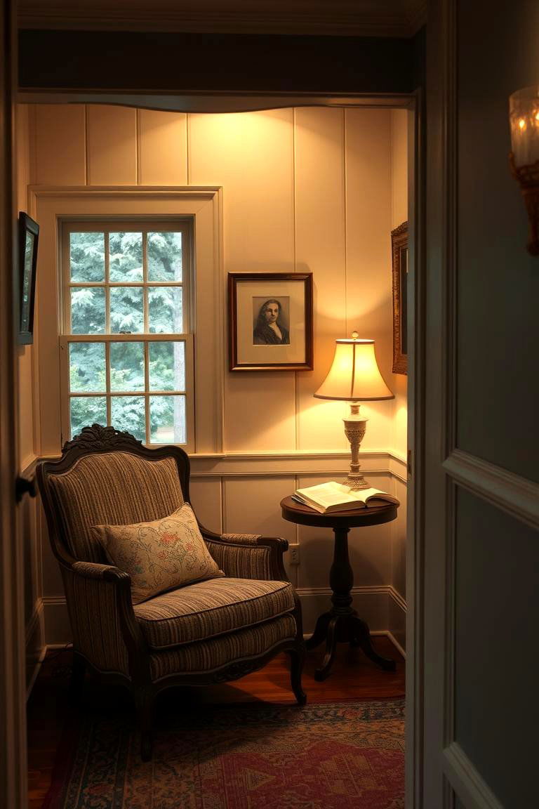 Cozy Reading Nook with Colonial Charm - 24 Colonial Living Room Ideas