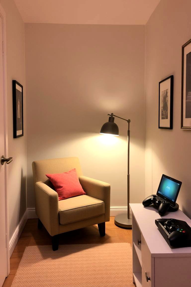Cozy Reading Nook with Gaming Console - 24 Small Game Room Ideas