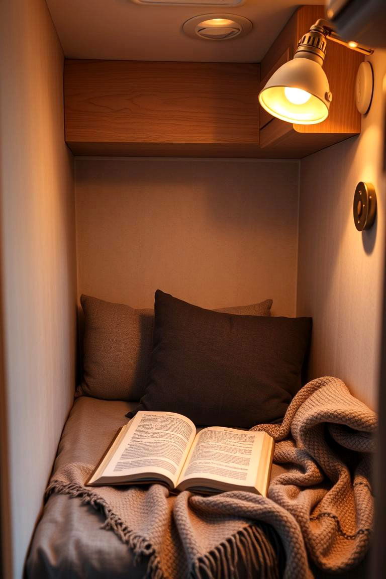 Cozy Reading Nook with Integrated Lighting - 24 Rv Bedroom Ideas