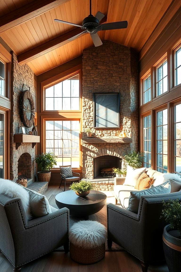 Cozy Retreat with Fireplace - 24 Sunroom With Fireplace