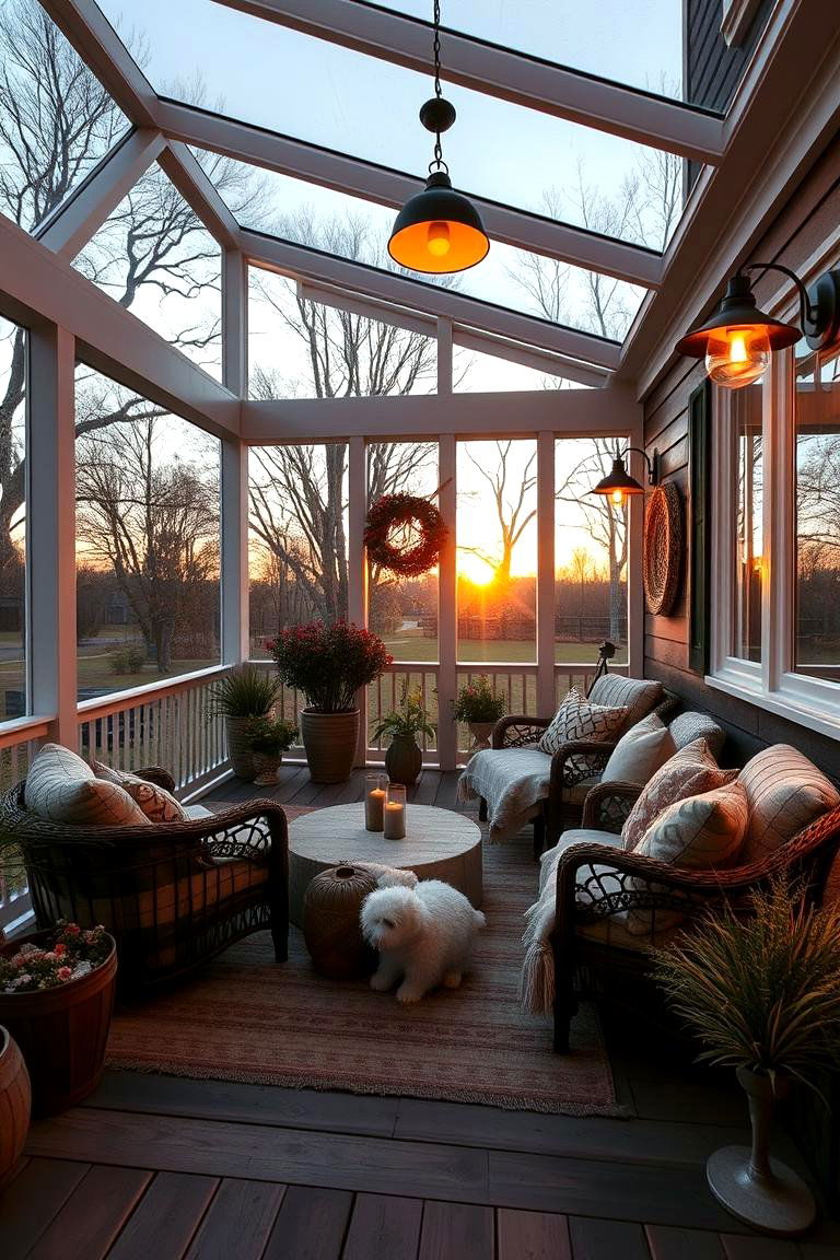 Cozy Retreat with Plush Seating - 24 Three Season Porch Ideas
