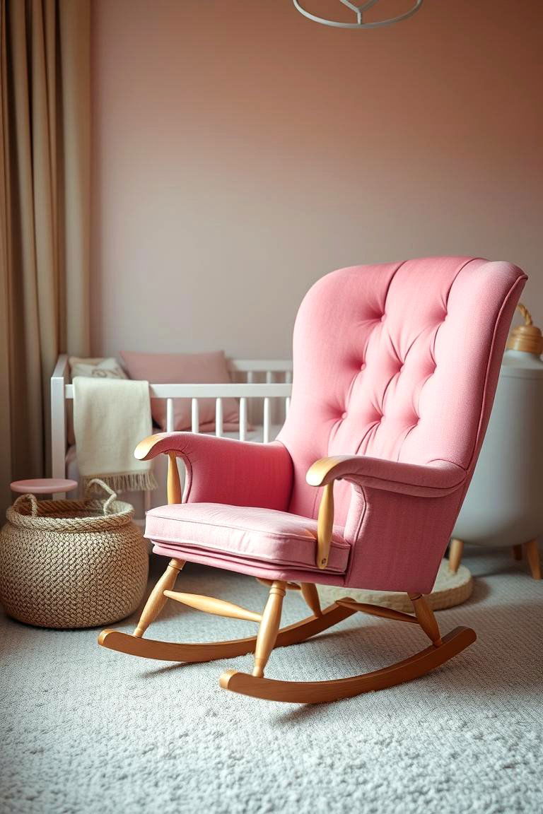 Cozy Rocking Chair - 24 Pink Nursery Ideas