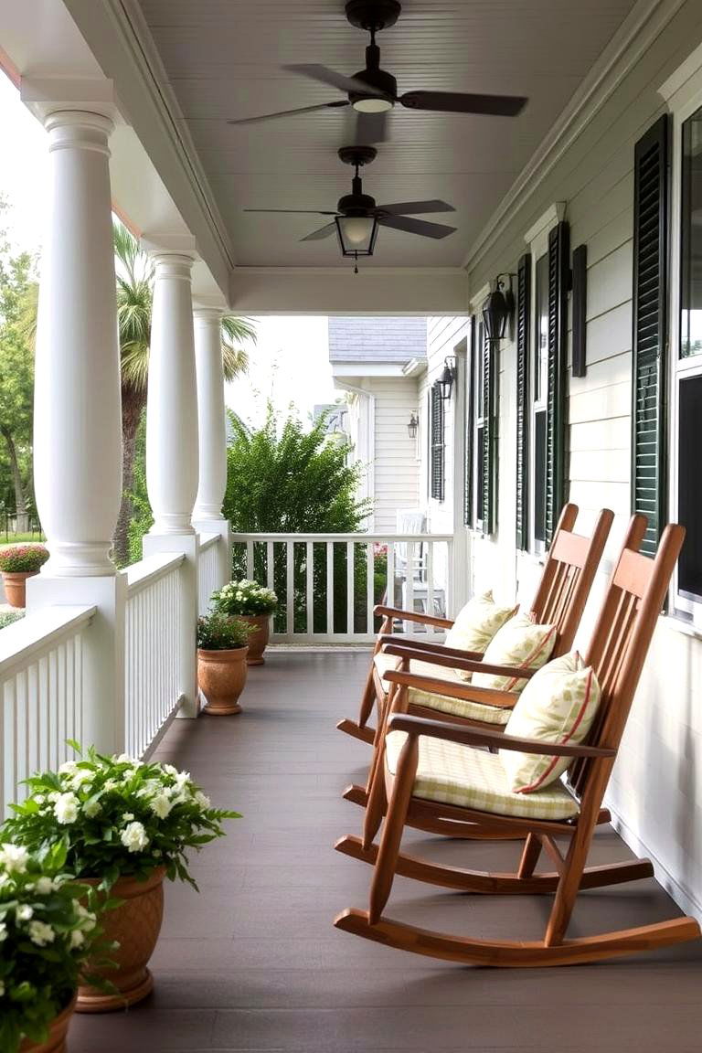 Cozy Rocking Chairs Retreat - 24 Small Cape Cod Front Porch Ideas