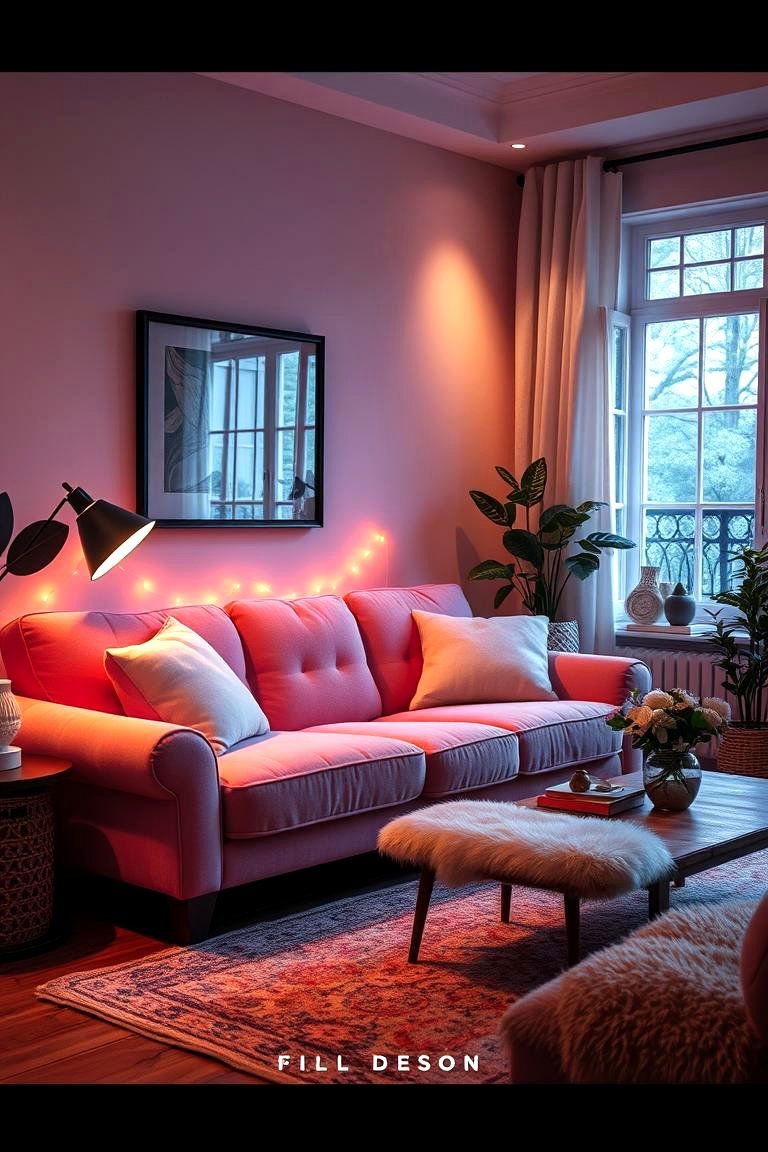 Cozy Romantic Ambiance - 24 Pink Couch Living Room Ideas