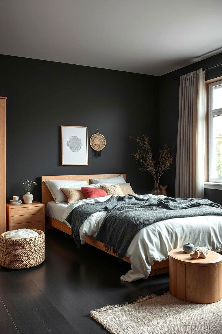 Cozy Scandinavian Black Floor Bedroom - 24 Black Floor Bedroom Ideas