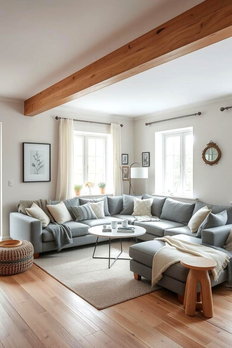 Cozy Scandinavian Grey Retreat - 24 Grey Sectional Living Room Ideas