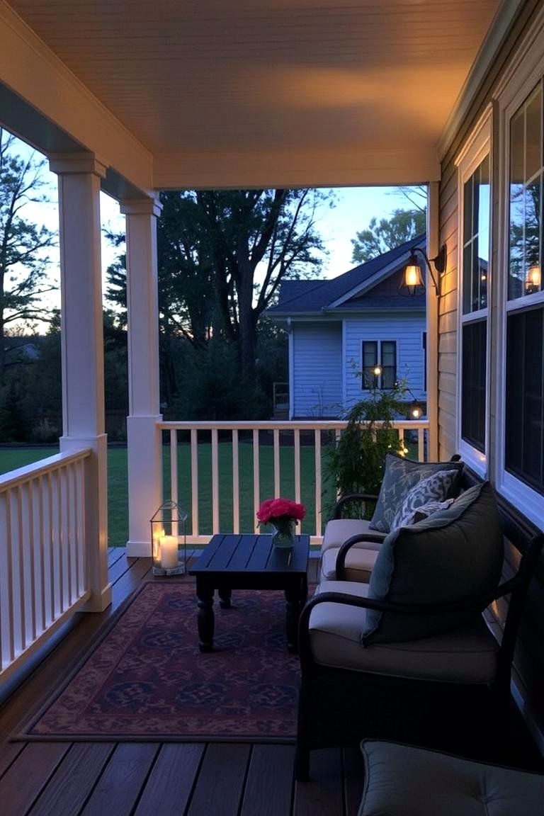 Cozy Seating Area - 24 Small Porch Ideas