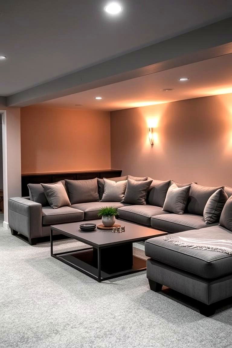 Cozy Sectional Sofa for Comfort and Style - 24 Basement Furniture Ideas