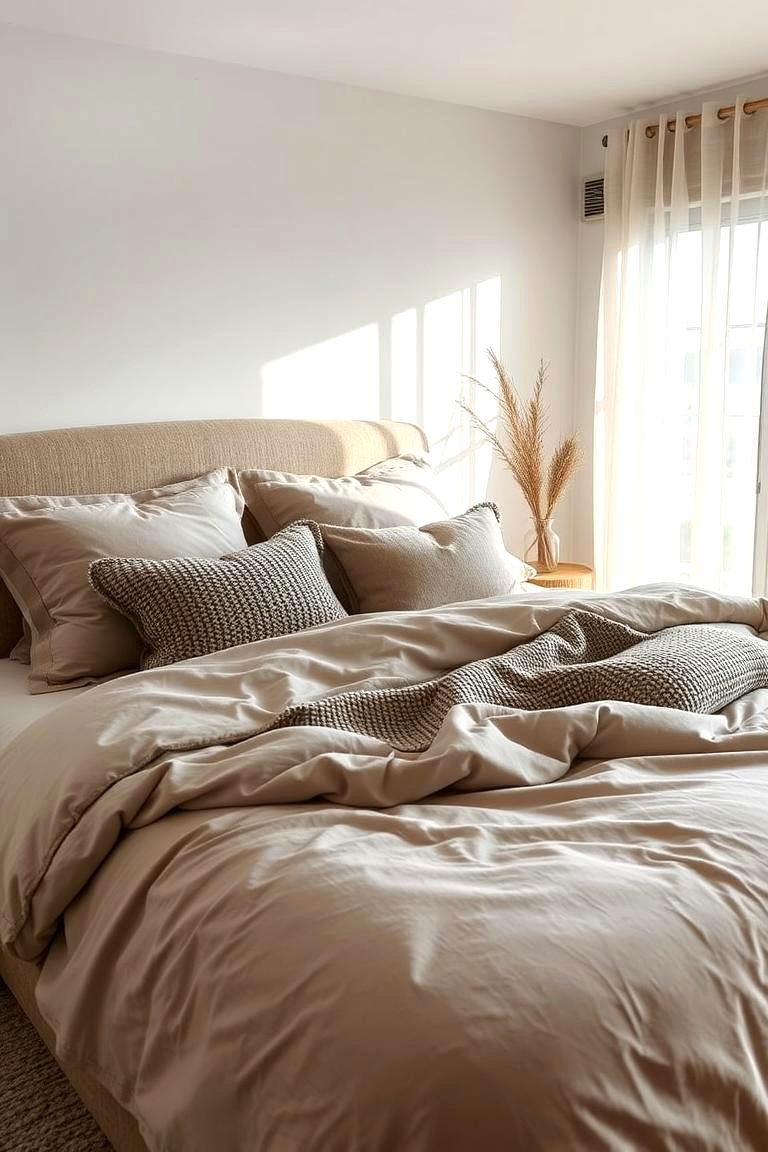 Cozy Taupe Bedding - 24 Taupe Bedroom Ideas