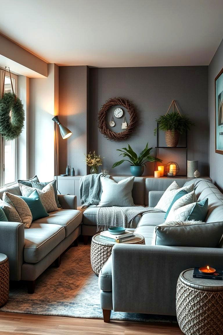 Cozy Teal and Grey Sanctuary - 24 Teal and Grey Living Room Ideas